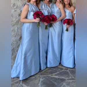 Alfred Sung Light Blue Bridesmaid Dress - Size 6